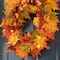 Glitzhome® 24" Fall Lighted Maple Leaves Wreath with Timer